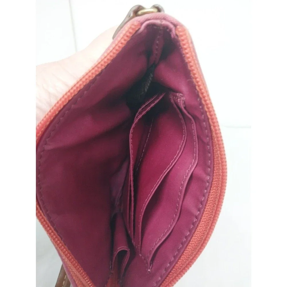 Fossil Clutch Purses for Women Orange Patterned 6.5